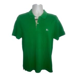 Sz L Burberry London Kelly Green Polo Shirt